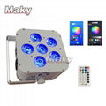 DJ lighting 6x18w RGBWA + UV Wifi smart app wireless dmx LED battery powered  4