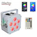 DJ lighting 6x18w RGBWA + UV Wifi smart app wireless dmx LED battery powered 