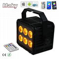 Wifi App 6in1 led waterproof lights wireless with battery 6pcs 18w 6in1 4