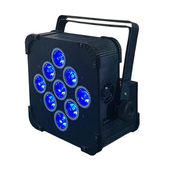 Popular hot Wireless battery DMX 9x18W RGBAWUV 6in1 LED uplight Flat Par wedding 3