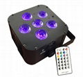 119 dj uplight with battery wireless &IRC remote control DMX slim flat par light