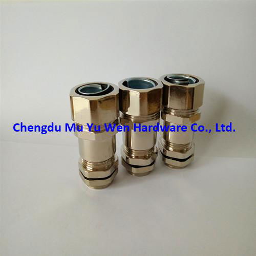 Brass cable gland for metallic flexible conduit