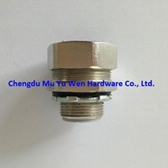 Liquid tight stainless steel straight connectors for metal flexible conduit
