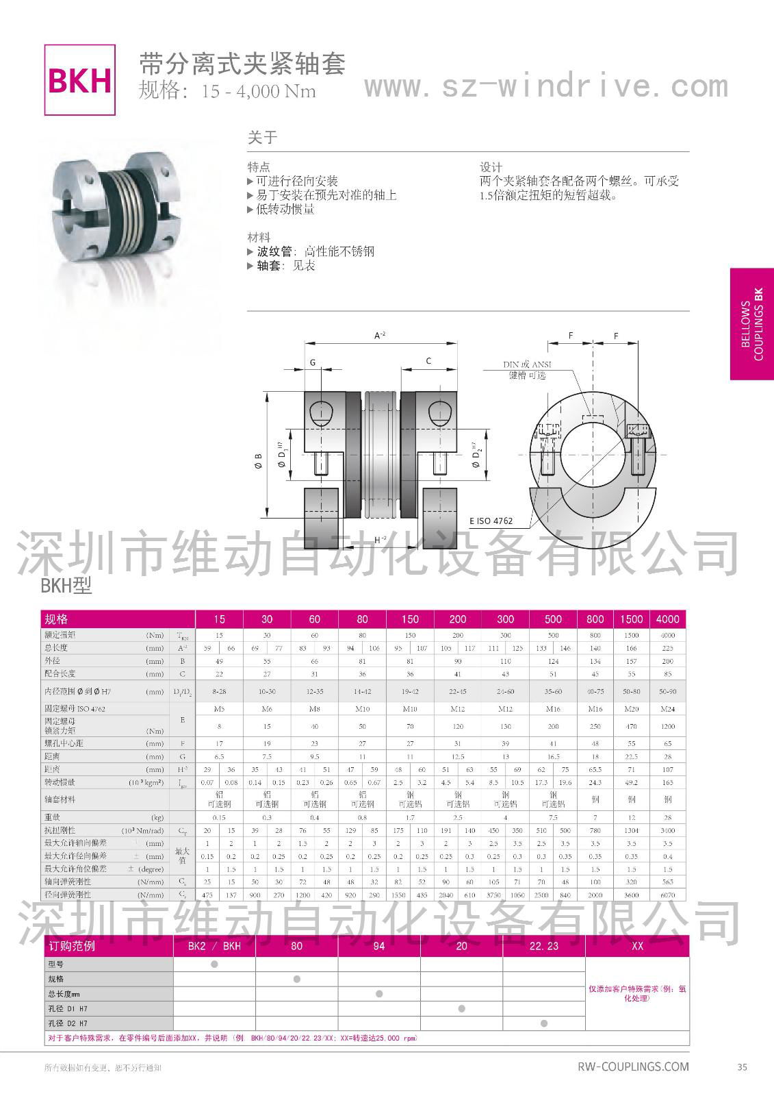 BKH 系列 金屬波紋管聯軸器 2