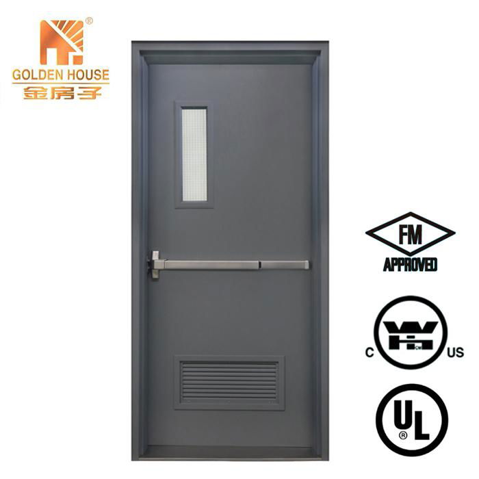 steel fire door with narrow