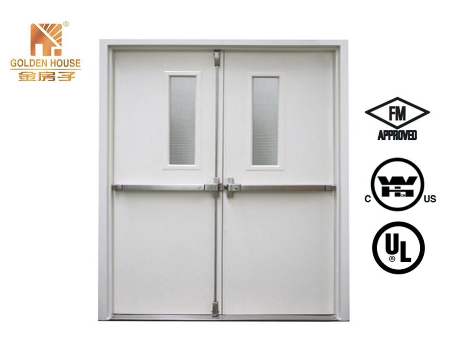 Double opening steel fire door 