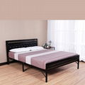 Home use high backrest simple easy folding metal frame bed 1