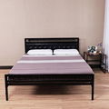 Home use high backrest simple easy folding metal frame bed 2