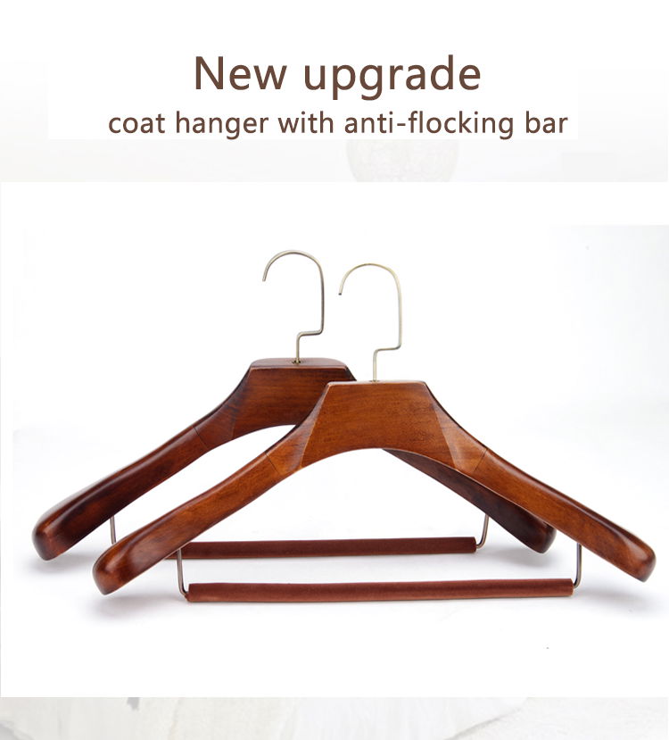 China Hangers Made With Flocking Bar Wooden Coat Hanger 4