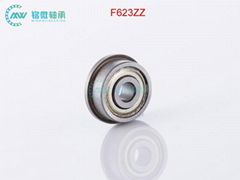 F623ZZ Miniature Flange Bearing 3X8X3mm Metal Cage Metal Shielded