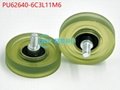 PU62640-6C3L11M6 Polyurethane Covered Bearing With Carbon Steel Screw M6x11 6x40 2