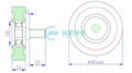 PU62640-6C3L11M6 Polyurethane Covered Bearing With Carbon Steel Screw M6x11 6x40 4