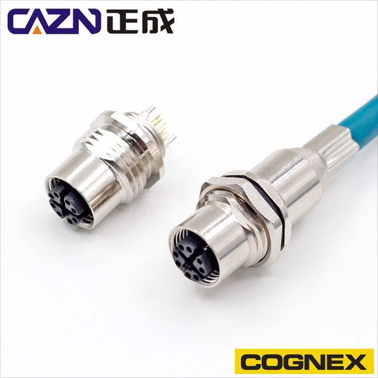 康耐视Conex视觉主机工业相机专用M12 A扣4芯公头转HRS水晶头网线 3