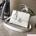 Louis Vuitton GRENELLE MM white handbags  Epi leather with smooth cowhide lv bag
