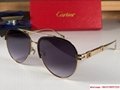Cartier  Sunglasses Vintage Blue Lens Gold Round Temple Trinity