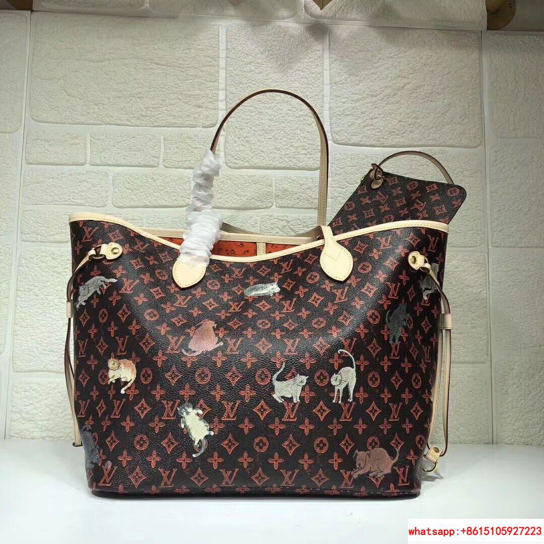 LV NEVERFULL MM M44441 “Catogram” theme handbags lv neverfull Brown and Orange (China ...