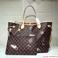LV NEVERFULL MM  M44441 “Catogram” theme handbags lv neverfull Brown and Orange