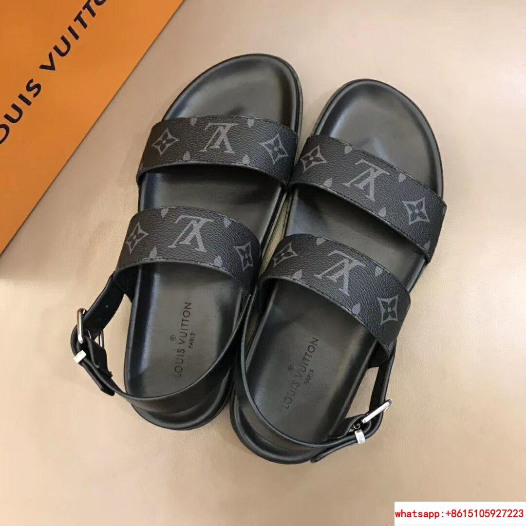 lv black monogram sandal lv men sandal lv sandal (China Manufacturer ...
