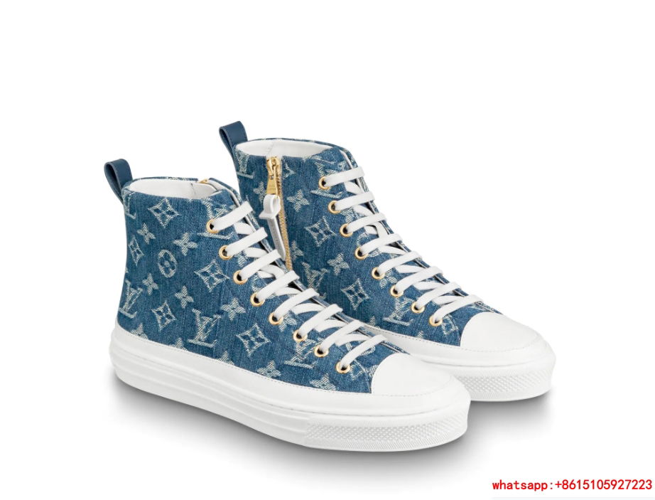               stellar sneaker boot Monogram denim Bleu Jeans Bluel     omen shoe 3