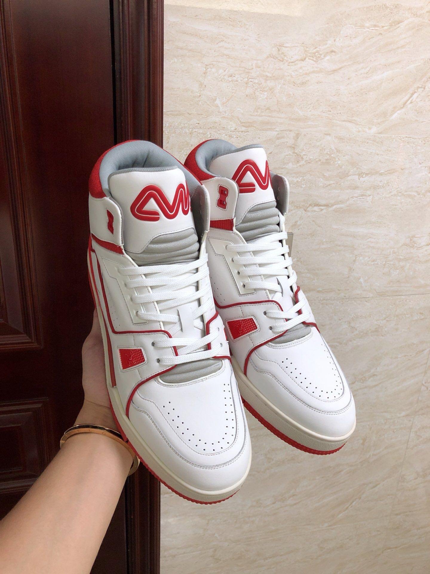 lv trainer sneaker mid top lv sneaker Red lv men shoes1A54IC (China Manufacturer) - Athletic ...
