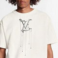 LV PENDANT EMBROIDERY T-SHIRT LV TSHIRT LV MEN TSHIRT WHITE 1A5VES 