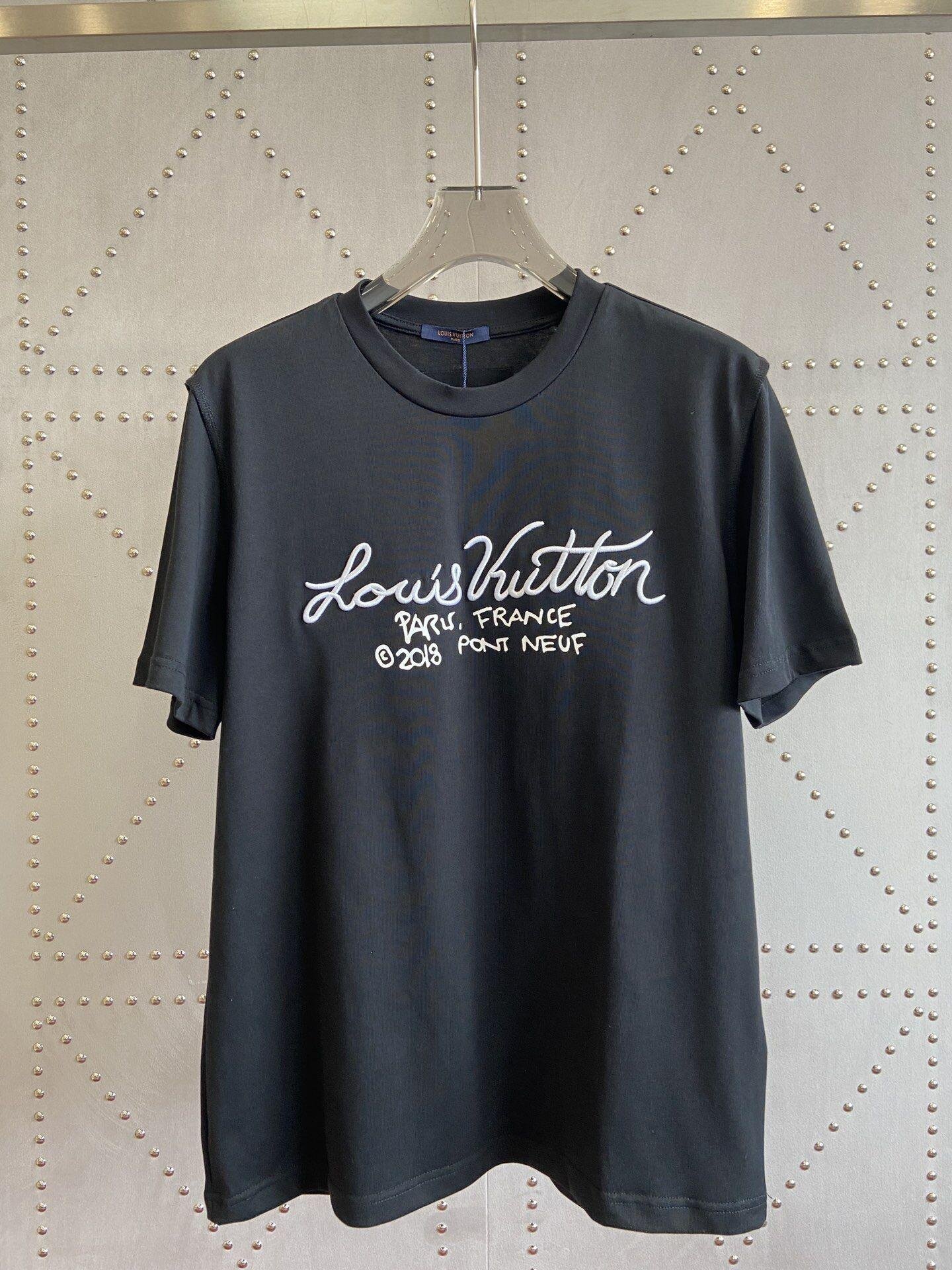 ignature print embroidery t-shirt shirt en tshirt 1A7XNG - lv (China ...