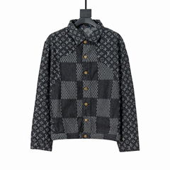     iant damier waves monogram denim jacket     acket 