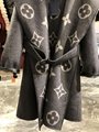 hotsale lv  hooded wrap coat with belt 1A82GP Grey lv coat lv lady coat 