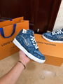 lv trainer sneaker 1A8MG3 Blue Monogram denim lv sneaker lv shoes men 