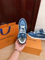 lv trainer sneaker 1A8MG3 Blue Monogram denim lv sneaker lv shoes men 