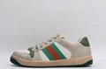 Men's Screener leather sneaker gucci shoes gucci sneaker White perforated 