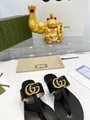 Gucci  LLEATHER THONG SANDAL WITH DOUBLE G ‎497444 gucci sandal gucci slide 