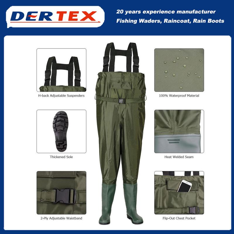 Multifunctional Fitted High Quality Fly Fishing Waders Boots DERTEX