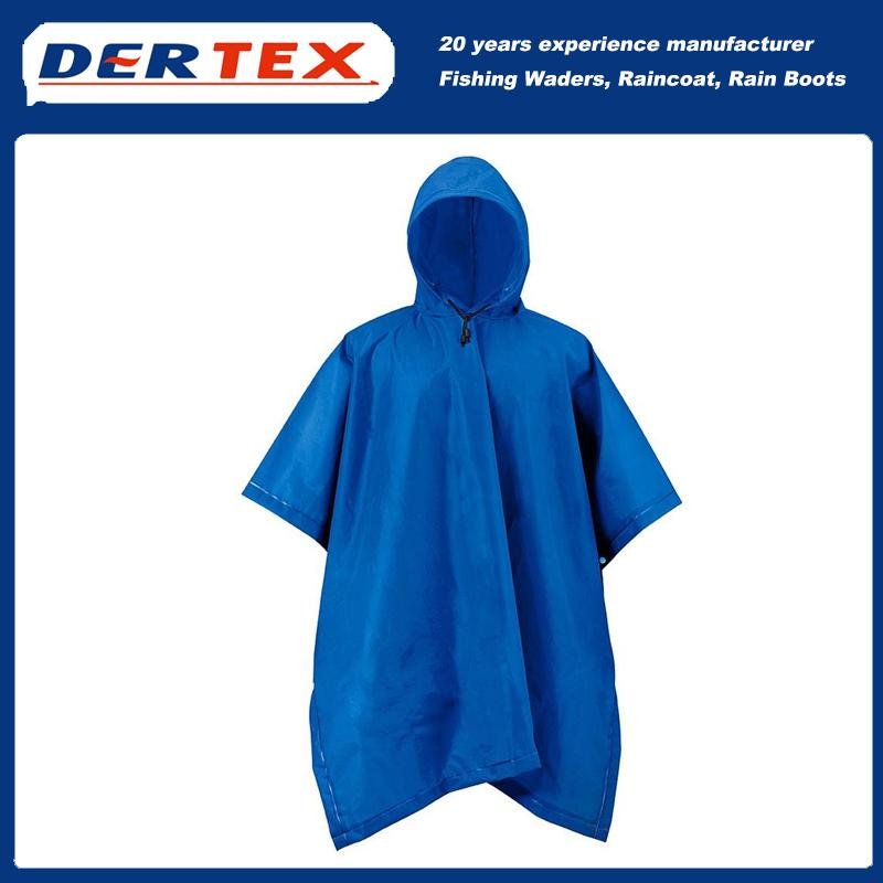 Wholesale Plus Size  Outdoor PVC Coating Raincoat with Hoods 4