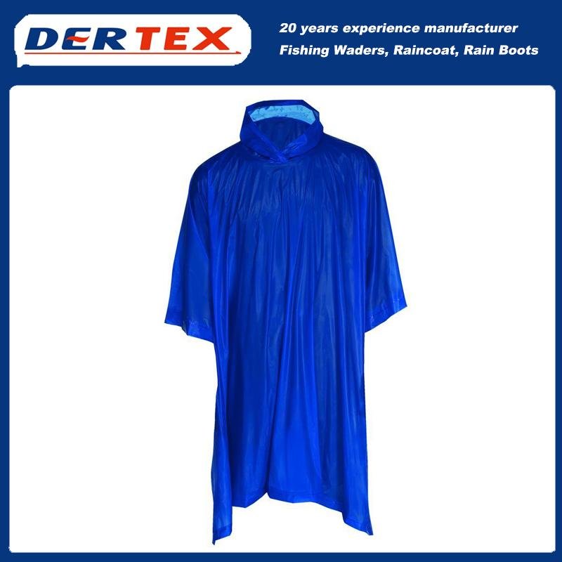 Wholesale Plus Size  Outdoor PVC Coating Raincoat with Hoods 5