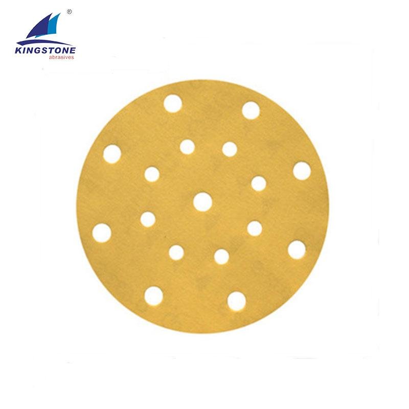 K720T 6 Inch 150 mm 17 holes yellow sandpaper disc round sanding disc