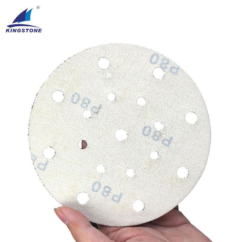 K720T 6 Inch 150 mm 17 holes yellow sandpaper disc round sanding disc 2