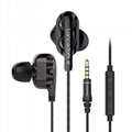 Heavy subwoofer quad-core dual moving-coil headphone in-ear earplugs