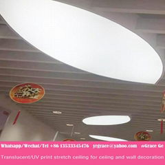 white translucent suspended stretch ceiling fabric