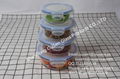 round glass airtight food container with