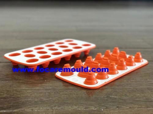 Double Color Plastic Collapsible Ice Cube Tray Mould 