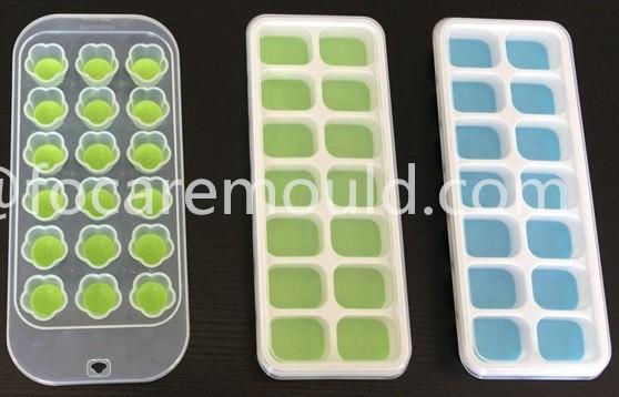 Double Color Plastic Collapsible Ice Cube Tray Mould  4