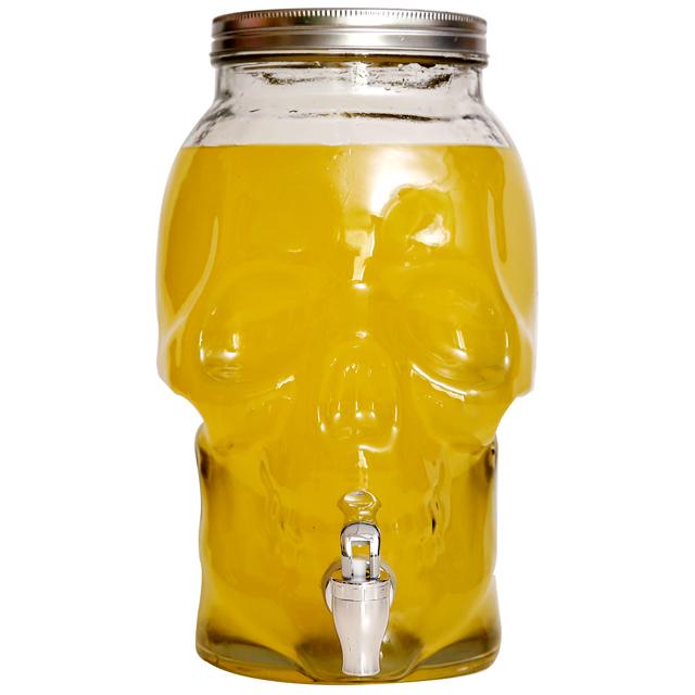 4L SKULL GLASS BEVERAGE DISPENSER WITH LID AND TAP 1049 Holy
