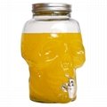 8L SKULL GLASS BEVERAGE DISPENSER WITH LID AND TAP 1
