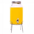 5.5L PLAIN  GLASS BEVERAGE DISPENSER WITH SLIVER RACK 1