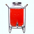 8L YORKSHIRE GLASS BEVERAGE DISPENSER WITH BLACK RACK 1