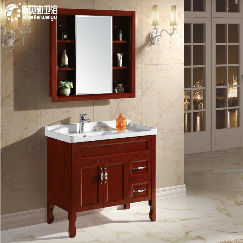 manufacturer and wholesale classical oak  bathroom cabinet  3