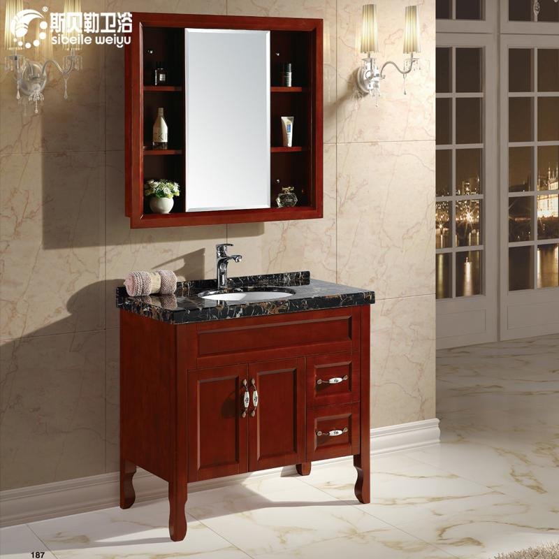 manufacturer and wholesale classical oak  bathroom cabinet  5