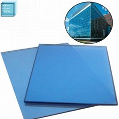 Construction Building Materials Ocean Blue Stained Glass 6mm Tempered Frameless 