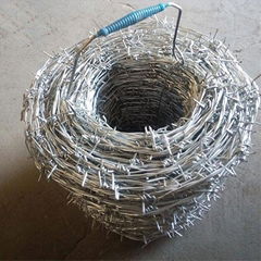 Galvanized barbed wire